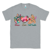 Heather Grey Peace Love Nail Hustler Classic Tee - BundleAndBundleShop