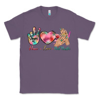 Lavender Peace Love Nail Hustler Classic Tee - BundleAndBundleShop