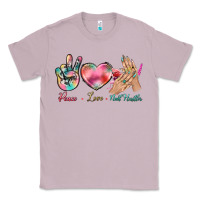 Lilac Peace Love Nail Hustler Classic Tee - BundleAndBundleShop