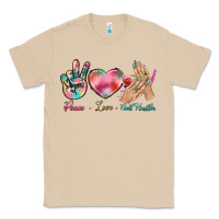Mushroom Peace Love Nail Hustler Classic Tee - BundleAndBundleShop