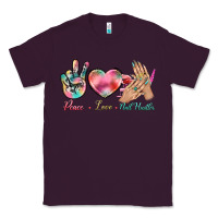 Plum Peace Love Nail Hustler Classic Tee - BundleAndBundleShop