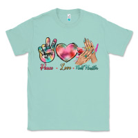 Seafoam Peace Love Nail Hustler Classic Tee - BundleAndBundleShop