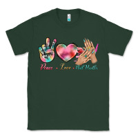 Sports Green Peace Love Nail Hustler Classic Tee - BundleAndBundleShop
