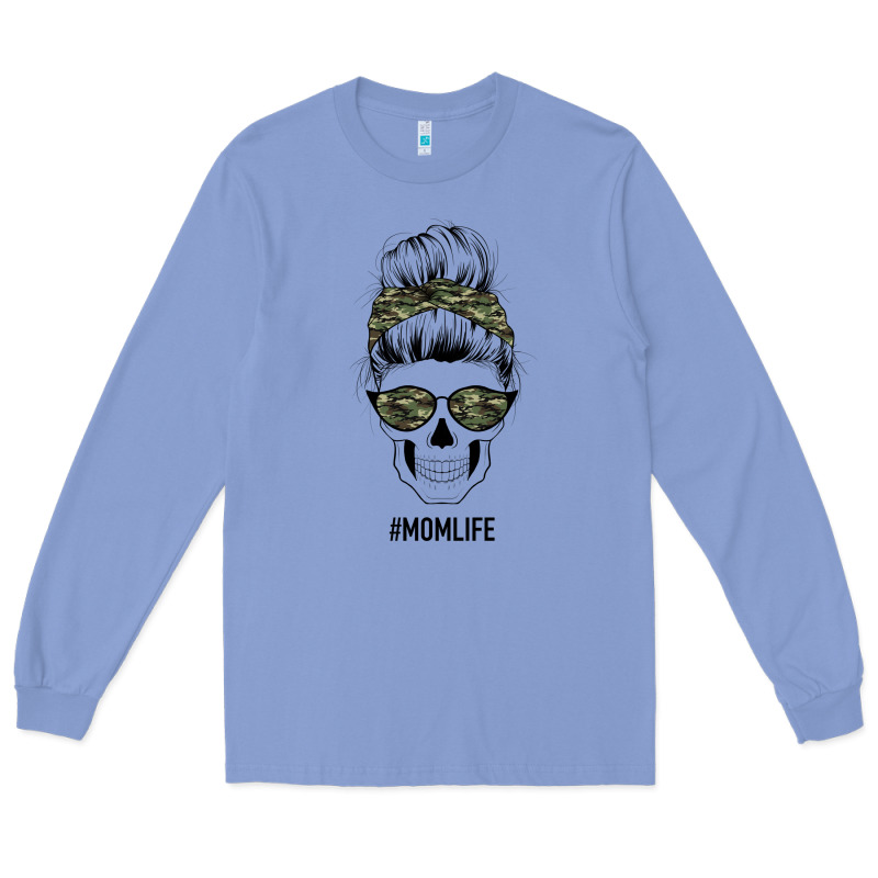 Camouflage Pattern Mom Skull Long Sleeve Tee by Bettercallsaul | Teevron