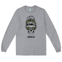 Heather Grey Camouflage Pattern Mom Skull Long Sleeve Tee - Bettercallsaul