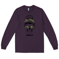 Plum Camouflage Pattern Mom Skull Long Sleeve Tee - Bettercallsaul