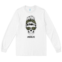 White Camouflage Pattern Mom Skull Long Sleeve Tee - Bettercallsaul