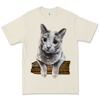 Bone Russian Blue Cat Face Premium Tee - LillyAllenDesigns
