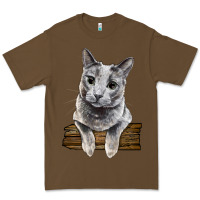 Cacao Russian Blue Cat Face Premium Tee - LillyAllenDesigns