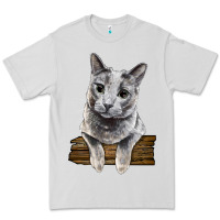 Dove Grey Russian Blue Cat Face Premium Tee - LillyAllenDesigns