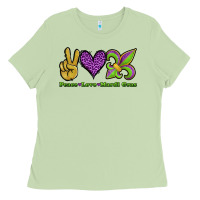 Matcha peace love mardi gras Ladies Tee - Jasminsmagicworld