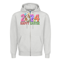 Dove Grey 2024 happy easter Zipper Hoodie - CowGirlArtShop