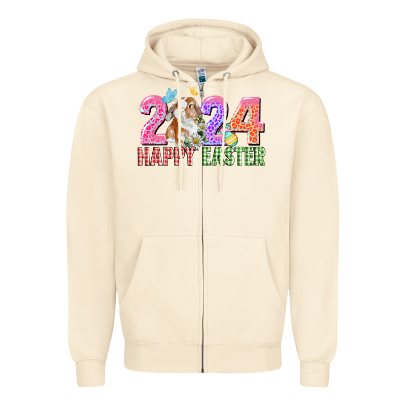 2024 Happy Easter Zipper Hoodie by CowGirlArtShop | Teevron