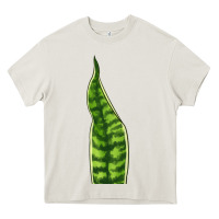Cream Snake Plant Heavy Core Tee - LillyAllenDesigns