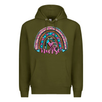 Army Green leopard cowhide nurse rainbow Premium Hoodie - JahusDesignShop