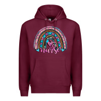 Burgundy leopard cowhide nurse rainbow Premium Hoodie - JahusDesignShop