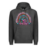 Charcoal Heather leopard cowhide nurse rainbow Premium Hoodie - JahusDesignShop