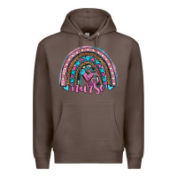 Coffee leopard cowhide nurse rainbow Premium Hoodie - JahusDesignShop