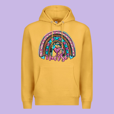 Leopard Cowhide Nurse Rainbow Premium Hoodie Designed By Jahusdesignshop