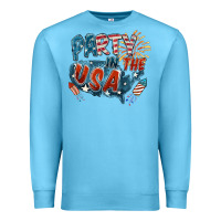 Ocean Blue Party in the USA Premium Sweatshirt - FaDigitalArtStudio