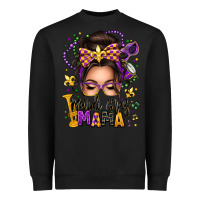 Black mardi gras mama messy bun Heavyweight Sweatshirt - texasbilliewilder
