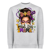 Mardi Gras Mama Messy Bun Heavyweight Sweatshirt | Teevron