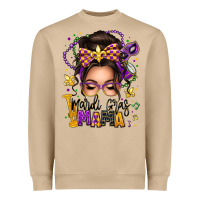 Mushroom mardi gras mama messy bun Heavyweight Sweatshirt - texasbilliewilder