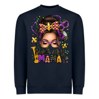 Navy mardi gras mama messy bun Heavyweight Sweatshirt - texasbilliewilder