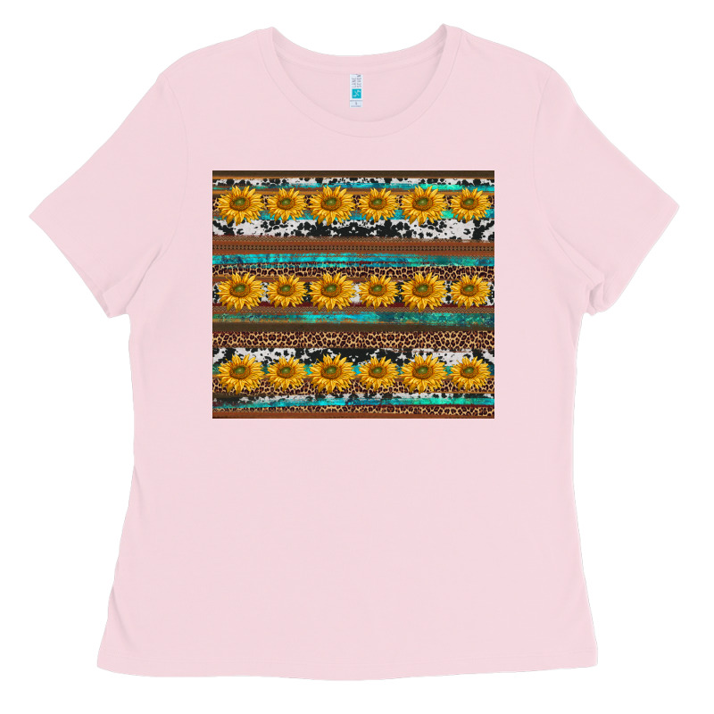 Sunflowers Leopard Cowhide Turquoise Ladies Tee by BarkalooDesign | Teevron