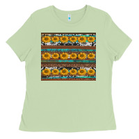 Matcha sunflowers leopard cowhide turquoise Ladies Tee - BarkalooDesign