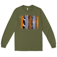 Army Green Western Cowhide Glitter Aztec Leopard Pattern Brushstroke Long Sleeve Tee - Bettercallsaul