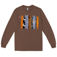 Chestnut Western Cowhide Glitter Aztec Leopard Pattern Brushstroke Long Sleeve Tee - Bettercallsaul
