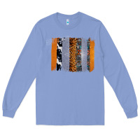 Colony Blue Western Cowhide Glitter Aztec Leopard Pattern Brushstroke Long Sleeve Tee - Bettercallsaul