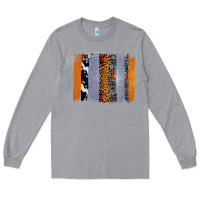 Heather Grey Western Cowhide Glitter Aztec Leopard Pattern Brushstroke Long Sleeve Tee - Bettercallsaul
