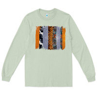 Matcha Western Cowhide Glitter Aztec Leopard Pattern Brushstroke Long Sleeve Tee - Bettercallsaul