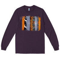 Plum Western Cowhide Glitter Aztec Leopard Pattern Brushstroke Long Sleeve Tee - Bettercallsaul