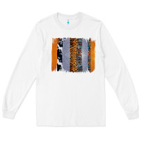 White Western Cowhide Glitter Aztec Leopard Pattern Brushstroke Long Sleeve Tee - Bettercallsaul
