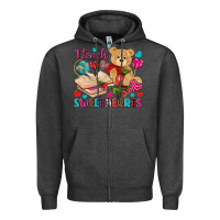 Charcoal Heather I teach sweethearts Valentine's Day Zipper Hoodie - HowdyJamesFarm