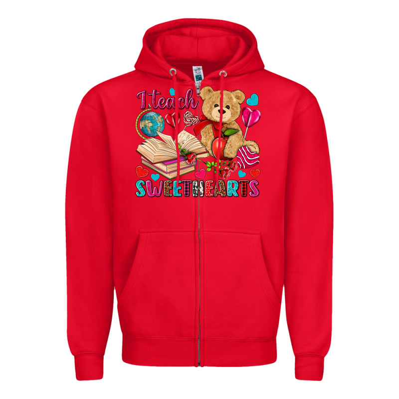 I Teach Sweethearts Valentine's Day Zipper Hoodie by HowdyJamesFarm | Teevron