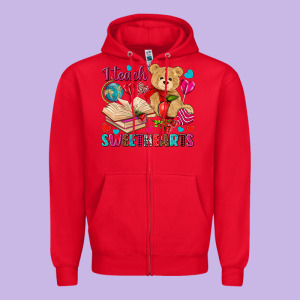 I Teach Sweethearts Valentine's Day Zipper Hoodie Designed By Howdyjamesfarm