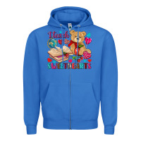 True Royal I teach sweethearts Valentine's Day Zipper Hoodie - HowdyJamesFarm