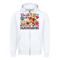 White I teach sweethearts Valentine's Day Zipper Hoodie - HowdyJamesFarm