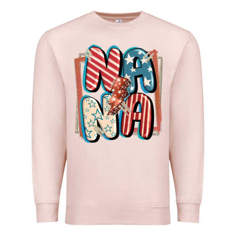 4th Of July Nana With Lightning Bolt Premium Sweatshirt by FaDigitalArtStudio | Teevron