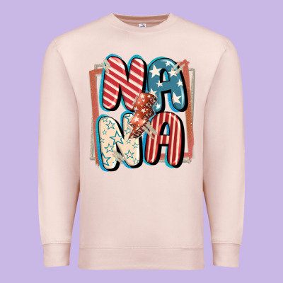 4th Of July Nana With Lightning Bolt Premium Sweatshirt Designed By Fadigitalartstudio