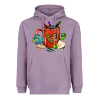 Lavender teacher crayons coffee mug Heavyweight Hoodie - FaDigitalArtStudio
