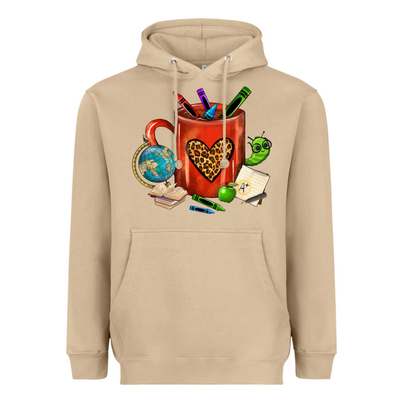 Teacher Crayons Coffee Mug Heavyweight Hoodie by FaDigitalArtStudio | Teevron