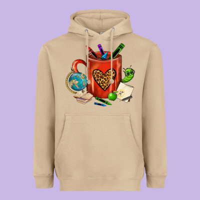Teacher Crayons Coffee Mug Heavyweight Hoodie Designed By Fadigitalartstudio