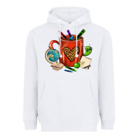 White teacher crayons coffee mug Heavyweight Hoodie - FaDigitalArtStudio