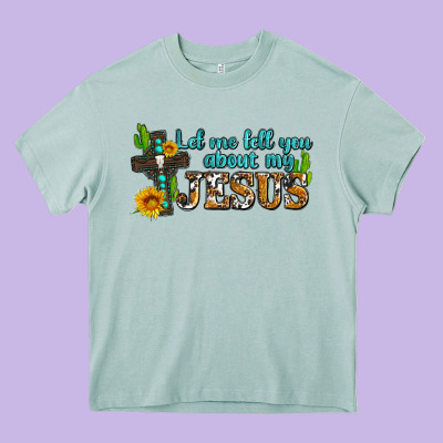 Let Me Tell You About My Jesus Heavy Core Tee Designed By Adodesignshop