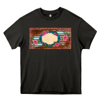 Western Pink Flovers Leopard Serape   License Plate Template Heavy Core Tee | Teevron